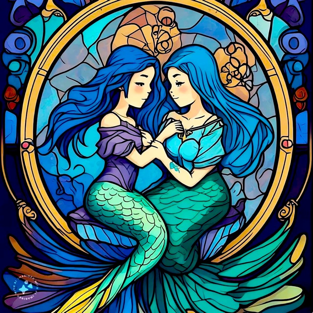 Beautiful mermaids gloss ai artist print 🧜🏻‍♀️ 💝🐚